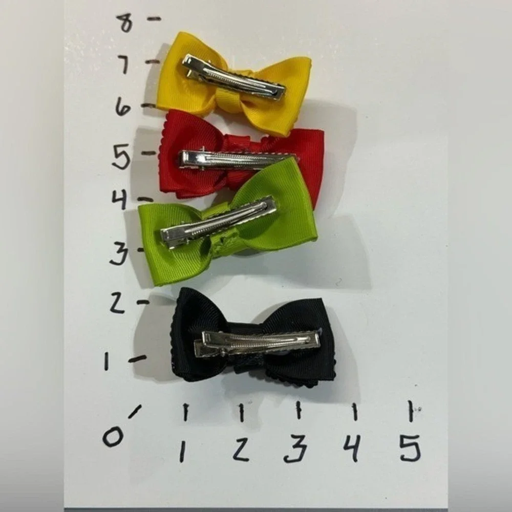 NEW‎ Hair Accessories set of 4 girls hair bow clips colorful